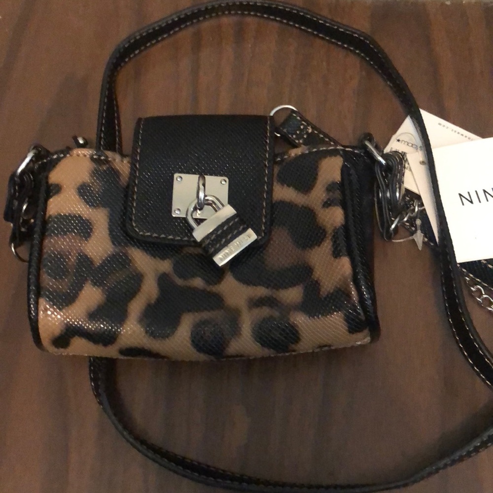 Nine West mini crossbody leopard print